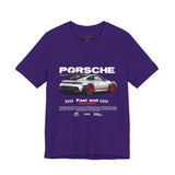 Porsche High-Performance Track Machine Blueprint Design Unisex Heavy Cotton Tee Powerful Street Racing Inspired Graphic Shirt