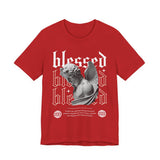Blessed Angel Statue Graphic Unisex Jersey Short Sleeve Tee Gothic Streetwear Aesthetic Spiritual Bold Artistic Fashion T Shirt
