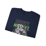 Money Mindset Unisex Heavy Blend Crewneck Sweatshirt Graphic Pullover Black Hustle Grind Wealth Entrepreneur Motivational Streetwear Bold Artistic Fashion Outfit