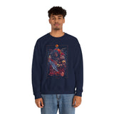 Guerrero Warrior Unisex Sweatshirt Bold Tribal Art Design Ancient Strength Symbol Cultural Fighter Graphic Streetwear For Gym Festivals Motivation And Everyday Power