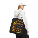 Sunflower Ho'oponopono Tote Bag Hawaiian Healing Prayer Design Spiritual Positivity Canvas Bag Mindfulness Reusable Durable Eco Friendly Shopping Tote