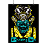 Toxic Genius Neon Gas Mask Skull Matte Vertical Poster Bold Cyberpunk Wall Art For Gamers Artists And Rebels Futuristic Science Aesthetic Room Decor Symbol Of Creativity And Power