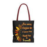 Sunflower Ho'oponopono Tote Bag Hawaiian Healing Prayer Design Spiritual Positivity Canvas Bag Mindfulness Reusable Durable Eco Friendly Shopping Tote