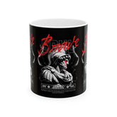 Brave Warrior Roman Gladiator Ceramic Mug Bold Motivational Coffee Cup Inspirational Streetwear Style Tea Mug Durable Print