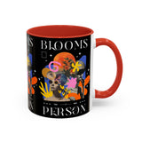 Blooms Person Accent Coffee Mug 11oz 15oz Abstract Floral Head Artistic Colorful Modern Creative Design Black White Ceramic Tea Cup Streetwear Inspired Artistic Fashion Drinkware