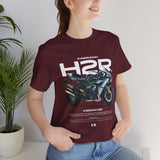 Kawasaki Ninja H2R Inspired Hyperbike Graphic Unisex Heavy Cotton Tee Streetwear Racing Style Motorcycle Art Shirt for Speed Lovers and Track Enthusiasts