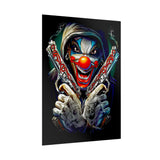 Fearless Grin Street Clown Poster Bold Urban Wall Art Design Neon Chaos Energy Artwork For Creative Minds Gamers And Street Culture Lovers