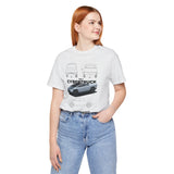Cyber Truck Tesla Futuristic Electric Pickup Blueprint Art Unisex Heavy Cotton Tee Bold Streetwear Graphic Shirt For Car Lovers And Tech Enthusiasts