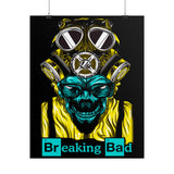 Toxic Genius Neon Gas Mask Skull Matte Vertical Poster Bold Cyberpunk Wall Art For Gamers Artists And Rebels Futuristic Science Aesthetic Room Decor Symbol Of Creativity And Power