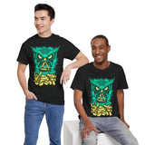 The Watcher Owl All Seeing Wisdom Unisex Heavy Cotton Tee Futuristic Mystic Streetwear T Shirt With Geometric Owl Symbol Neon Glow Artistic Design For Thinkers Visionaries And Night Owls