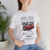 Shelby Red High Performance Muscle Coupe Blueprint Unisex Heavy Cotton Tee Retro Car Art Streetwear Gift for Gearheads Daily Wear Car Lovers Apparel