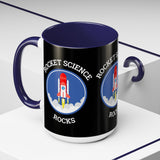 Rocket Science Rocks Accent Coffee Mug 11oz 15oz Space Lover Science Gift Black White Two Tone Ceramic Cup
