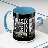 Dynasty Accent Coffee Mug 11oz 15oz Black Ceramic Mug with Roman Statue Bust and Butterfly Artwork for History Lovers and Modern Art Fans