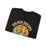 Golden Dreams Silver Reality Money Graphic Unisex Heavy Blend Crewneck Sweatshirt Hustler Motivational Dollar Cash Streetwear