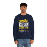 Hustler Original Money Maker Unisex Heavy Blend Crewneck Sweatshirt Streetwear Graphic Bold Dollar Bill Print Motivational Entrepreneur Pullover