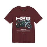 Kawasaki Ninja H2R Inspired Hyperbike Graphic Unisex Heavy Cotton Tee Streetwear Racing Style Motorcycle Art Shirt for Speed Lovers and Track Enthusiasts