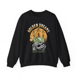Golden Dreams Silver Reality Money Graphic Unisex Heavy Blend Crewneck Sweatshirt Hustler Motivational Dollar Cash Streetwear