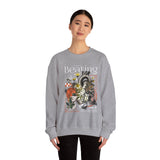 My Heart Is Beating Floral Anatomy Collage Unisex Heavy Blend Crewneck Sweatshirt Vintage Abstract Graphic Bold Artistic Streetwear Pullover