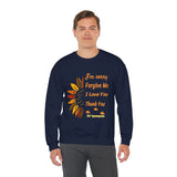 Ho’oponopono Sunflower Crewneck Unisex Sweatshirt Heavy Blend Pullover Healing Affirmation Spiritual Gratitude Mindfulness Positive Energy Apparel