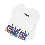 Blue Flame Street Racing Car Graphic Unisex Heavy Cotton Tee Bold Drift Style Automotive Streetwear Shirt
