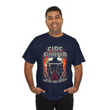 Firefighter Heroic Spirit Unisex Heavy Cotton Tee Bold Firefighter Graphic Shirt Courageous Rescue Design Motivational Streetwear Gift for Firefighters, Heroes, and Everyday Warriors