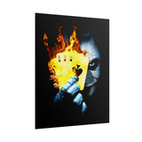 The Burning Aces Glossy Poster Fiery Gothic Wall Art Bold Dark Design for Risk Takers, Art Collectors, and Fearless Home Décor Lovers