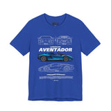 Blue Supercar Roadster Inspired Side Profile Art Unisex Tee Luxury Performance Streetwear Graphic Shirt