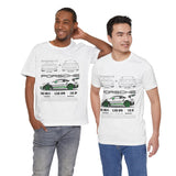 Porsche GT3 RS Inspired Blueprint Design Unisex Heavy Cotton Tee Premium Racing Streetwear Car Lovers T Shirt for Enthusiasts and Everyday Wear