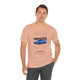 Blue Rally Inspired Performance Sedan Artwork Unisex Heavy Cotton Tee High Speed Streetwear Graphic Shirt For Car Enthusiasts And Automotive Art Lovers