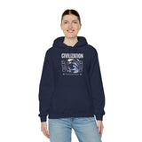 Civilization Eye Of Memory Graphic Unisex Heavy Blend Hooded Sweatshirt Futuristic Visionary Streetwear Abstract Blue Eye Gothic Hoodie
