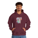 Eyes On Me Boys Medusa Hoodie Comfortable Unisex Heavy Blend Sweatshirt Mythological Streetwear Bold Empowerment Design for Self Expression Perfect Gift for Friends Birthdays Cozy Days Casual Wear