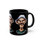 Grumpy Street Legend Ceramic Mug Funny Comic Art Coffee Cup Bold Urban Caricature Design Perfect Gift for Humor Lovers, Artists, and Streetwear Fans Ideal for Office, Home, and Studio