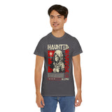 Haunted Warrior Unisex Heavy Cotton Tee Graphic Black T Shirt Bold Red Samurai Ninja Inspired Futuristic Streetwear Artistic Fashion Outfit