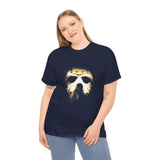 The Silent Mask Unisex Heavy Cotton Tee Horror Streetwear Mysterious Dark Graphic Halloween T-Shirt for Fearless Souls and Gothic Aesthetic Lovers