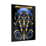Eye Of Eternity Poster Gold And Blue Egyptian Owl Pharaoh Sacred Geometry Art Print Spiritual Wall Decor For Focus Energy And Royal Inspiration