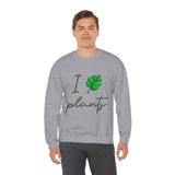 I Love Plants Crewneck Sweatshirt Unisex Heavy Blend Botanical Leaf Eco Friendly Gardening Nature Lover Sustainable Green Living Gift Pullover