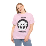 I Want To Believe Alien Unisex T Shirt Vintage UFO Graphic Tee Extraterrestrial Space Themed Sci Fi Paranormal Conspiracy Inspired Streetwear Top