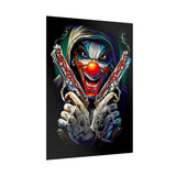 Fearless Grin Street Clown Poster Bold Urban Wall Art Design Neon Chaos Energy Artwork For Creative Minds Gamers And Street Culture Lovers