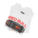 Formula One Style Open Wheel Racing Car Overhead Graphic Unisex Tee Motorsport Performance Streetwear Inspired By Red Bull Racing Colors High Speed Track Culture Design For Racing Fans