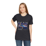 Blue Flame Street Racing Car Graphic Unisex Heavy Cotton Tee Bold Drift Style Automotive Streetwear Shirt