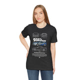 Silver Blue Street Racing Artwork Unisex Heavy Cotton Tee High Performance Inspired Graphic Shirt For Car Lovers And Urban Streetwear Fans