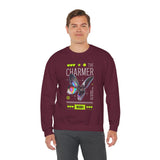 The Charmer Unisex Heavy Blend Crewneck Sweatshirt Futuristic Butterfly Neon Cyber Aesthetic Graphic Pullover Streetwear Fashion
