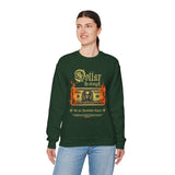 Dollar The Strength Burning Money Legacy Unisex Heavy Blend Crewneck Sweatshirt Gothic Flames Graphic Bold Motivational Streetwear Pullover