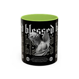 Blessed Angel Statue Graphic Accent Coffee Mug 11oz 15oz Gothic Streetwear Aesthetic Spiritual Artistic Ceramic Drinkware