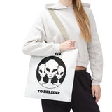 I Want To Believe Alien Tote Bag Sci Fi UFO Extraterrestrial Design Canvas Bag Space Mystery Reusable Eco Friendly Durable Shopping Travel Tote