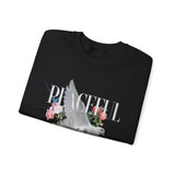 Peaceful Dove Floral Crewneck Sweatshirt Comfortable Unisex Pullover Motivational Streetwear Bold Graphic Design Symbol of Peace Perfect Gift for Friends Birthdays Cozy Days Casual Wear