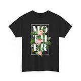Mother Floral Design Unisex Heavy Cotton Tee Comfortable T Shirt Botanical Typography Graphic Streetwear Gift For Mom Mother’s Day Birthday Casual Everyday Wear