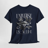 Universe Is Wide Graphic Unisex Heavy Cotton Tee Cosmic Galaxy Butterfly Space Streetwear T Shirt