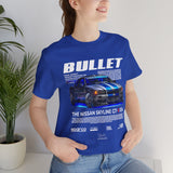 Bullet Blue Street Racing Artwork Unisex Heavy Cotton Tee High Performance Inspired Graphic Shirt For Car Lovers And Urban Streetwear Fans