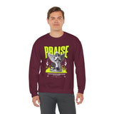 Praise Angel Statue Graphic Unisex Heavy Blend Crewneck Sweatshirt Gothic Spiritual Streetwear Pullover
